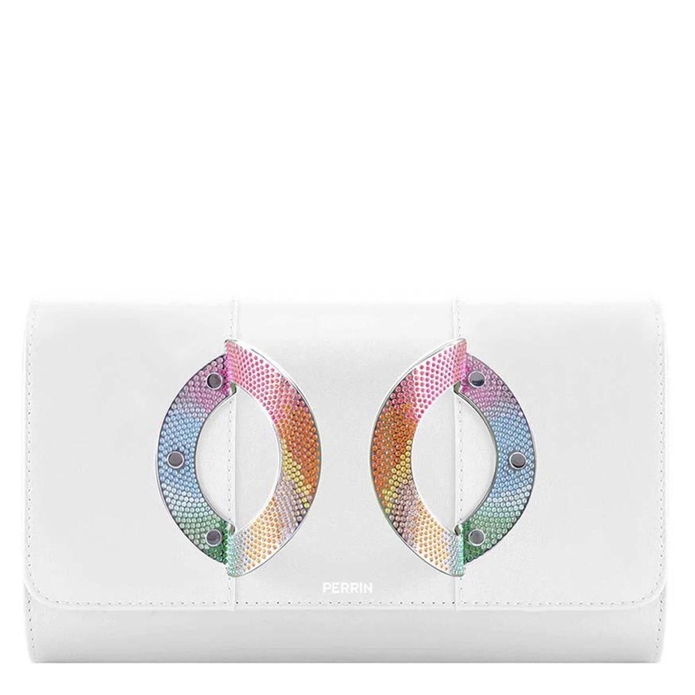 Perrin Paris La Croisette Strass Rainbow Swarovski Crystal Clutch
